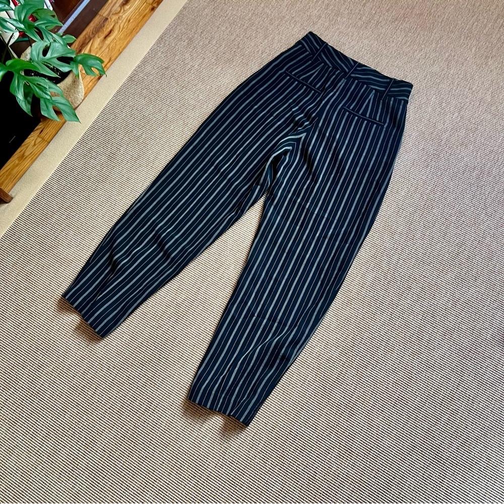 Wilfred Tie-Front Black Stripe Trousers- 2